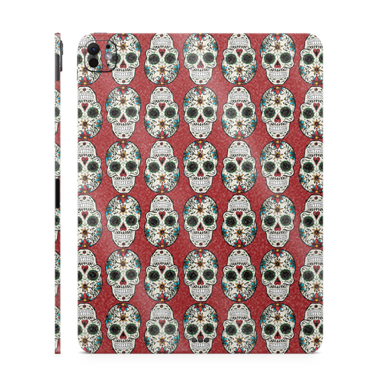 Glossy Glitter Skin Compatible with Apple iPad Pro 11 (M4) 2024 - Sugar Skull - Premium 3M Vinyl Protective Wrap Decal Cover - Easy to Apply | Crafte
