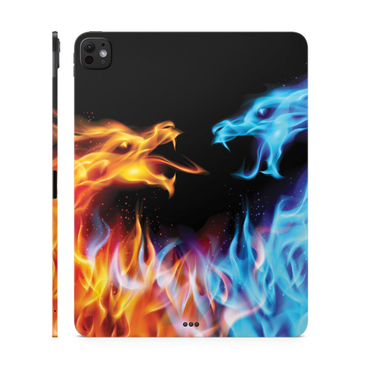 Skin Compatible with Apple iPad Pro 11 (M4) 2024 - Dueling Dragons - Premium 3M Vinyl Protective Wrap Decal Cover - Easy to Apply | Crafted in The US