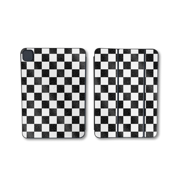 Glossy Glitter Skin Compatible with Apple Smart Folio for iPad Pro 11-inch (M4/M5) 2025 - Check - Premium 3M Vinyl Protective Wrap Decal Cover | Craf