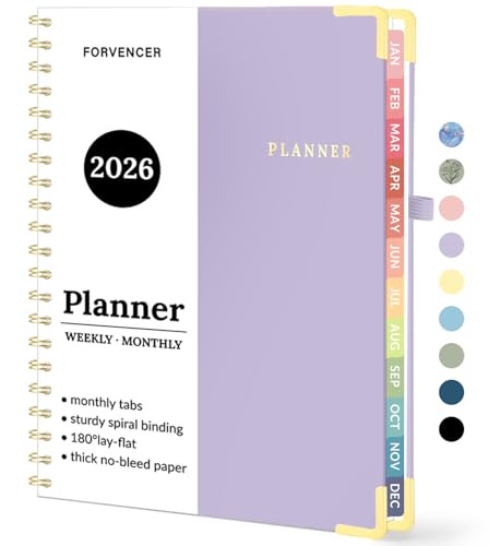 2026 Planner, Forvencer Calendar Planner Weekly and Monthly, Jan 2026-Dec 2026, 8.5" X 11", Hardcover Agenda Book, Daily Journal Organizer with Inner