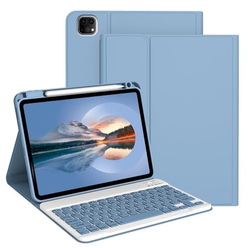 Divufus Keyboard Case for iPad Air 13 Inch (2024 M2), Pro 12.9 6th Gen 2022 [Magnetic Detachable Wireless Keyboard] Flip Stand Case with Pencil Holde