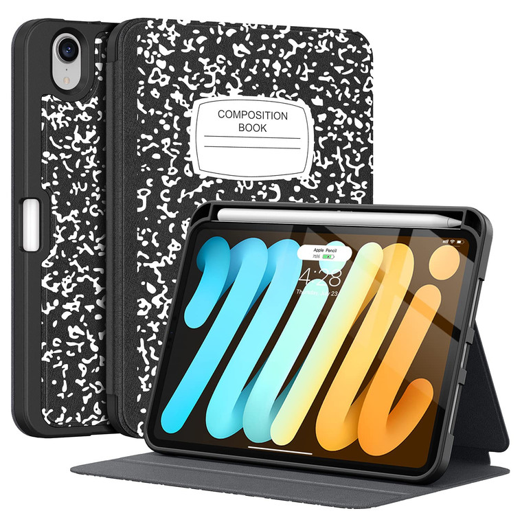 Supveco Case for iPad mini 7 (A17 Pro) 2024/iPad Mini 6 2021 8.3 Inch with Pencil Holder-[Auto Wake/Sleep],Slim Protective Case with Soft TPU Back Co