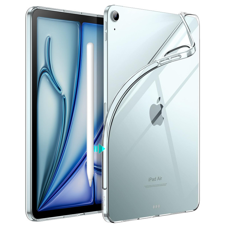 JETech Case for iPad Air 11-Inch M3/M2 (2025/2024), iPad Air 5/4 (10.9-Inch, 2022/2020 Model), Soft TPU Transparent Slim Shockproof Tablet Cover, Sup