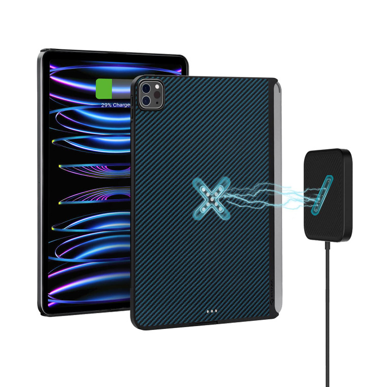 PITAKA iPad Pro 11 Inch Magnetic Wireless-Like Charging Case, Magic Keyboard Compatible, Apple Pencil 2 Charging Support, 1500D Aramid Fiber, Black/B