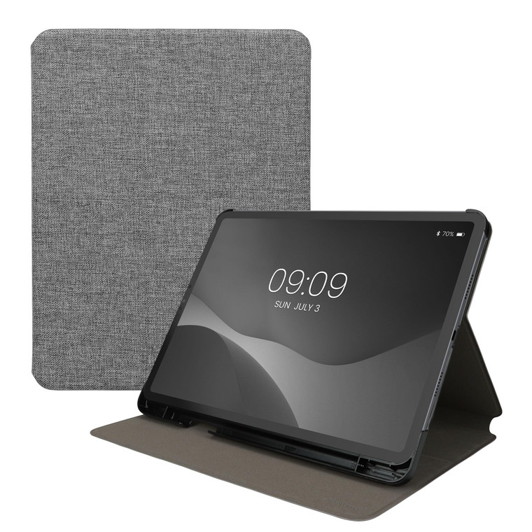 kwmobile Case Compatible with Apple iPad Air 11" (6. Gen 2024) / Air 4/5 / iPad Pro 11" (2020/2021/2022) - Slim Book Style Tablet Cover with Stand Fe