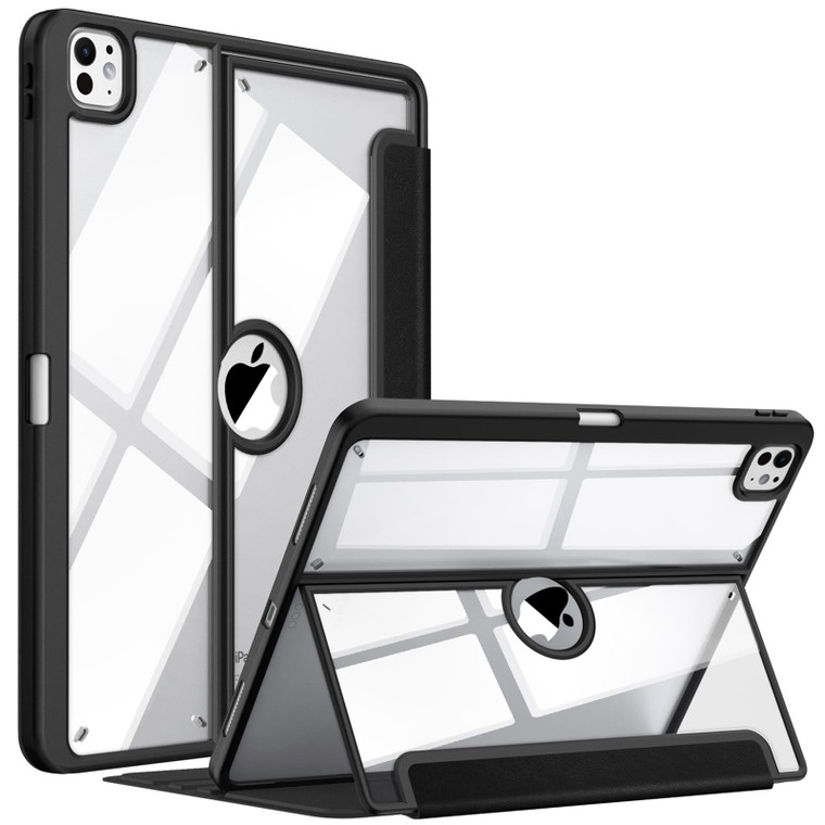 Fintie Clear Case for iPad Pro 13-inch (M5) 2025 / (M4) 2024 - Multiple Angles Viewing Shockproof Soft TPU Cover with Transparent Back Shell & Pencil