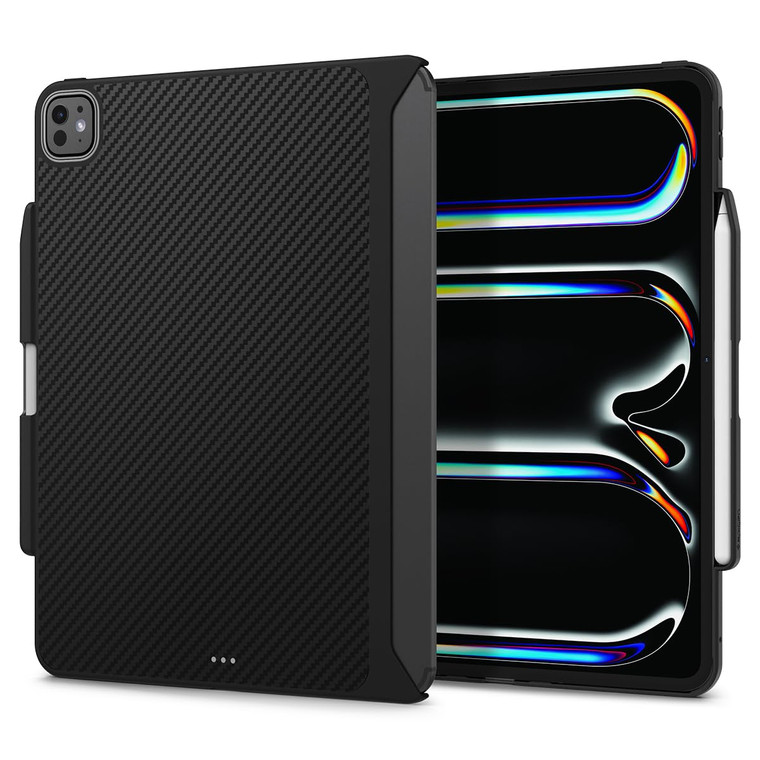 Spigen for iPad Pro 13 inch Case M5/M4 (2025-2024) with Pencil Holder, Enzo Aramid Aerocore Aramid Fiber Magic Keyboard Compatible, Black