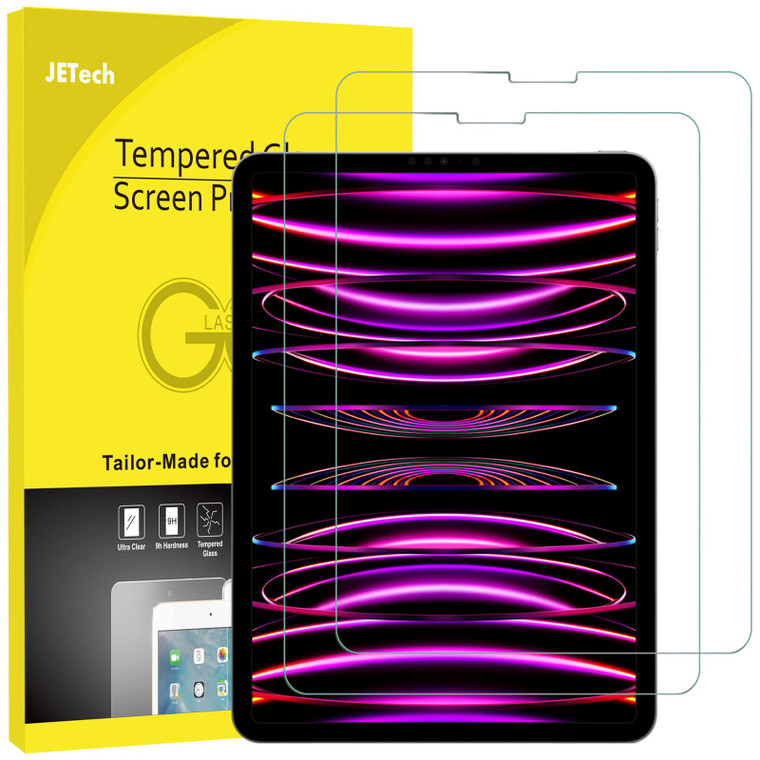 JETech Screen Protector for iPad Pro 11-Inch (2022/2021/2020/2018 Model), iPad Air 5/4 2022/2020 10.9-Inch, Face ID Compatible, Tempered Glass Film,