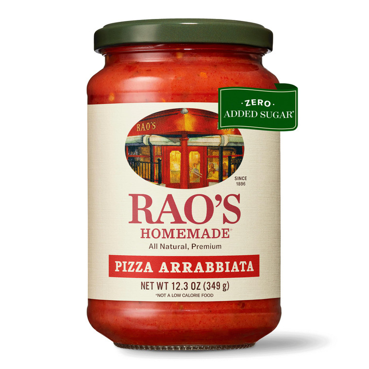 Rao's Homemade Pizza Arrabbiata Sauce, 12.3 oz, Spicy, Keto Friendly, Tomato Sauce, Premium Quality Tomatoes from Italy, Natural Herbs, and Olive Oil
