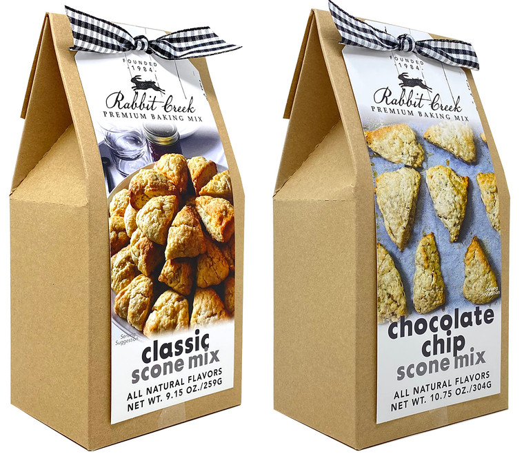 Rabbit Creek Scone Mix Variety Pack of 2  Easy to Make Scone Mix, Made in the USA, Classic and Chocolate Chip Scone Mixes