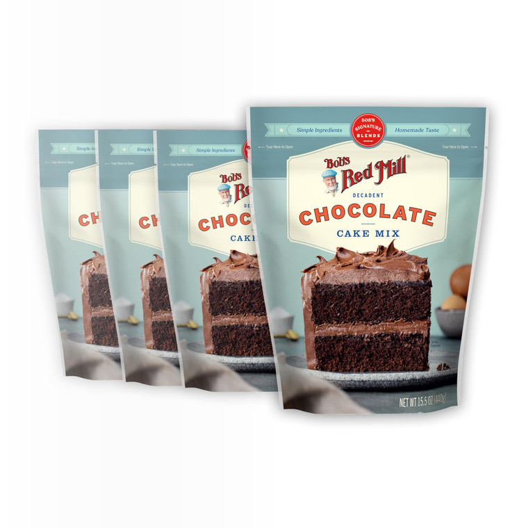 Bob's Red Mill Signature Chocolate Cake Baking Mix, 15.5oz (Pack of 4) - Non GMO, Kosher