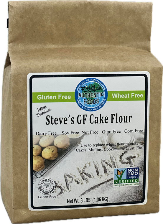 Authentic Foods Steve's Gluten Free Cake Flour Blend, 3 Pound