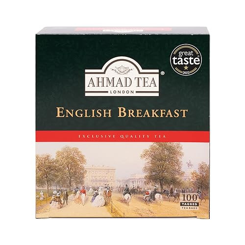 Ahmad Tea Black Tea, English Breakfast Teabags, 100 ct - Caffeinated and Sugar-Free