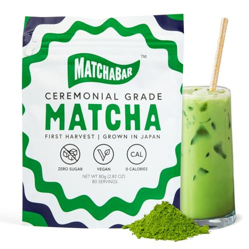 Matchabar Matcha Powder (80g) - Ceremonial Grade Authentic Japanese Matcha Green Tea Powder - Matcha Green Tea Powder Harvested in Japan - Matcha Tea