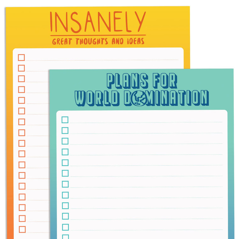 2 Funny To Do List Notepads - Set of Two 50 Sheet 5.5 x 8.5 Note Pads for Daily and Weekly Tasks, Planner Organizer, and Checklists - Fun Coworker G