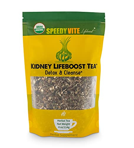 SpeedyVite KB LifeBoost Herbal Tea, USDA Organic Loose Leaf Blend, Marshmallow Root, Dandelion, Goldenrod, Juniper Berry, Hydrangea Root, Peppermint,