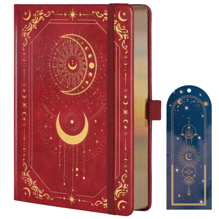 TIEFOSSI Lined Journal for Women Men, Vintage Notebooks with Bookmarks, Hardcover A5 College Ruled Notebook 316 Numbered Pages for Writing, Daily Jou