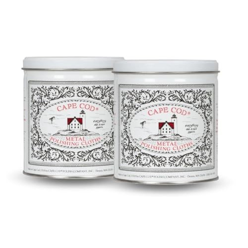 (Qty 2) of Cape Cod Polishing Metal Tin Bundle for Fine Metals | Each Tin Contains (12) 4X6 Polishing Cloths | (1) 12x12 Buffing Cloth | (1) Pair of