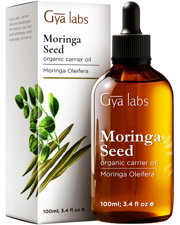 Gya Labs Moringa Seed Oil - 3.4 Fl Oz - Carrier Oil for Hair, Skin, Face, Scalp & Body Massage