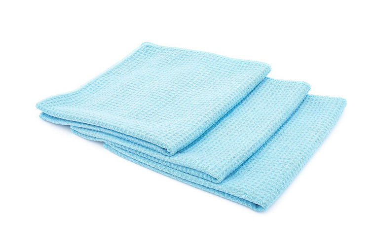 The Rag Company - Standard Waffle Weave Towels, Microfiber Detailing, Window/Glass and Drying, Wax & Polish, Lint-Free, Streak-Free, 370gsm, 16in x 1