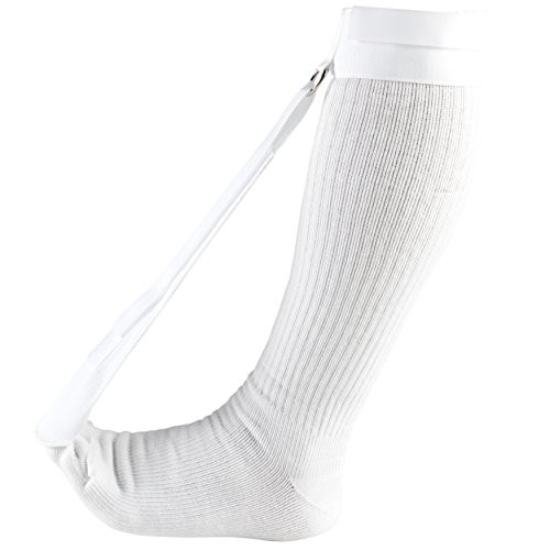 OTC Night Sock, Plantar Fasciitis, Achilles Tendonitis, Step Arch Tight Calf Muscle Support, White, Large