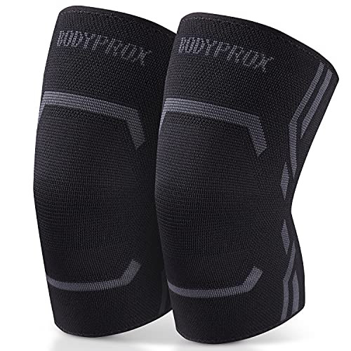 Bodyprox Knee Compression Sleeve for Men and Women (2 Pack), Knee Support Brace for Running and Work out (Medium)
