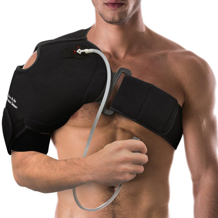 NatraCure Hot or Cold Therapy Shoulder Ice Pack Wrap, Brace for Pain Relief - (Heating Pad for Rotator Cuff Injuries, Surgery, Gym, Baseball, Pitchin