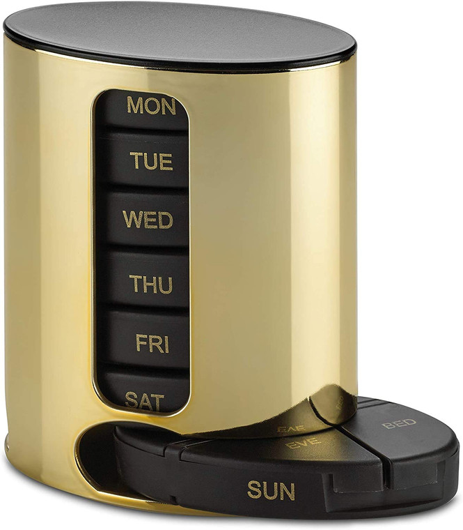 Daily Pill Organizer - (4 Times a Day) Stackable Medication Reminder - Premium Weekly AM/PM Pill Box with 7 Daily Stackable Trays and Medicine Organi