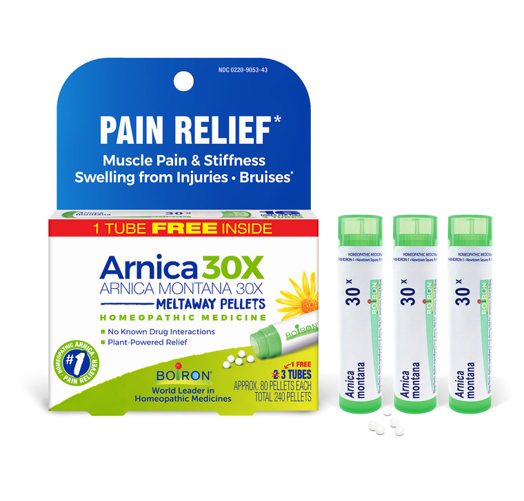 Boiron Arnica Montana 30X Homeopathic Medicine for Relief from Muscle Pain, Muscle Stiffness, Swelling from Injury, and Discoloration from Bruises -