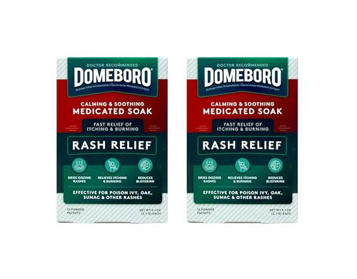 Domeboro Medicated Soak Rash Relief (Burow?s Solution), 12 Powder Packets (Pack of 2)