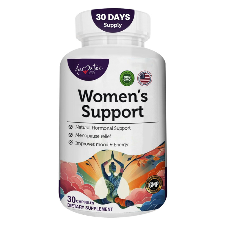 Aamatec Life Womens Support Supplement- Natural Hormone Regulation- Menopause Support Supplement- Estrogen Rich Supplement- Active Ingredients Pills