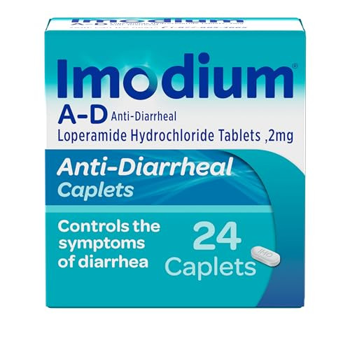 Imodium A-D Diarrhea Relief Caplets with Loperamide HCl, Anti-Diarrheal Medicine to Help Control Symptoms of Diarrhea Due to Acute, Traveler's Diarrh