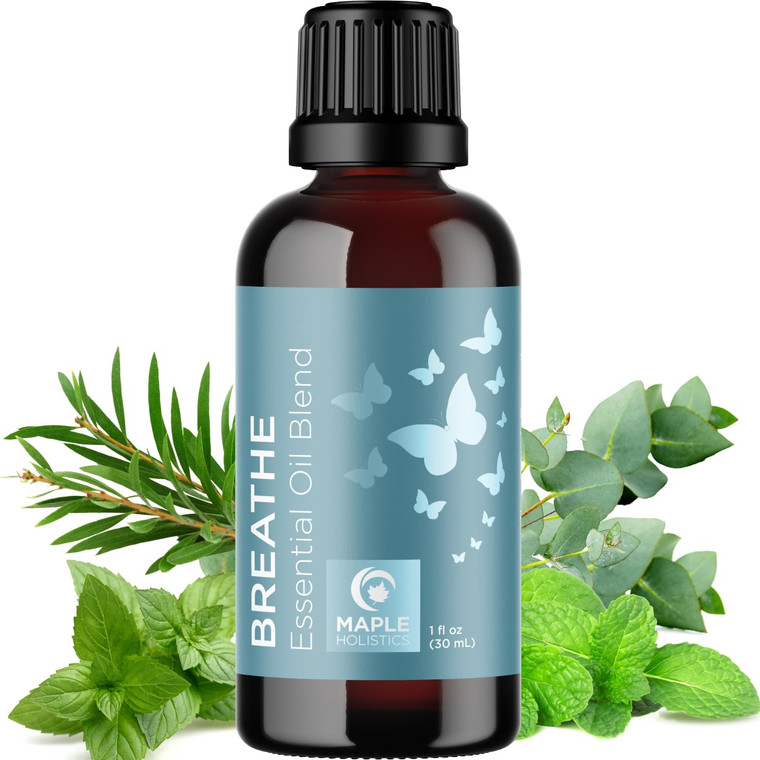 Breathe Essential Oil for Diffuser - Invigorating and Refreshing Breathe Essential Oil Blend with Eucalyptus Peppermint Tea Tree and Mint for Diffuse