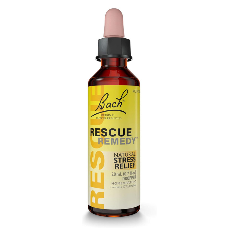 Bach RESCUE REMEDY Dropper 20mL, Natural Stress Relief, Homeopathic Flower Essence, Vegan, Gluten & Sugar-Free, Non-Habit Forming
