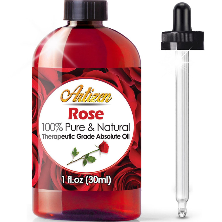 Artizen Rose Essential Oil Therapeutic Grade - Huge 1oz Bottle - Perfect for Aromatherapy, Relaxation, Skin Therapy & More! - Rose Oil Essential