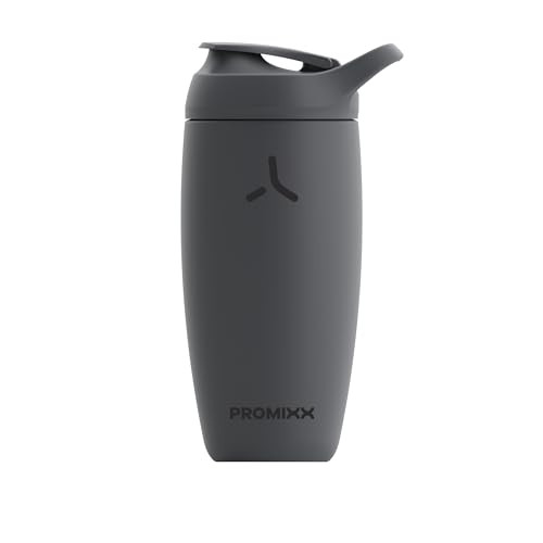 Promixx Pursuit Shaker Bottle Insulated Stainless Steel Water Bottle and shaker Cup, 18oz, Graphite Gray