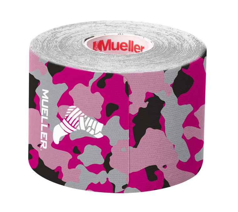 MUELLER Sports Medicine Kinesiology Therapeutic Tape, Quality Athletic Tape, Latex Free, 20 Pre-Cut I-Strips, 2" x 9.75" Each Strip, Pink Camo