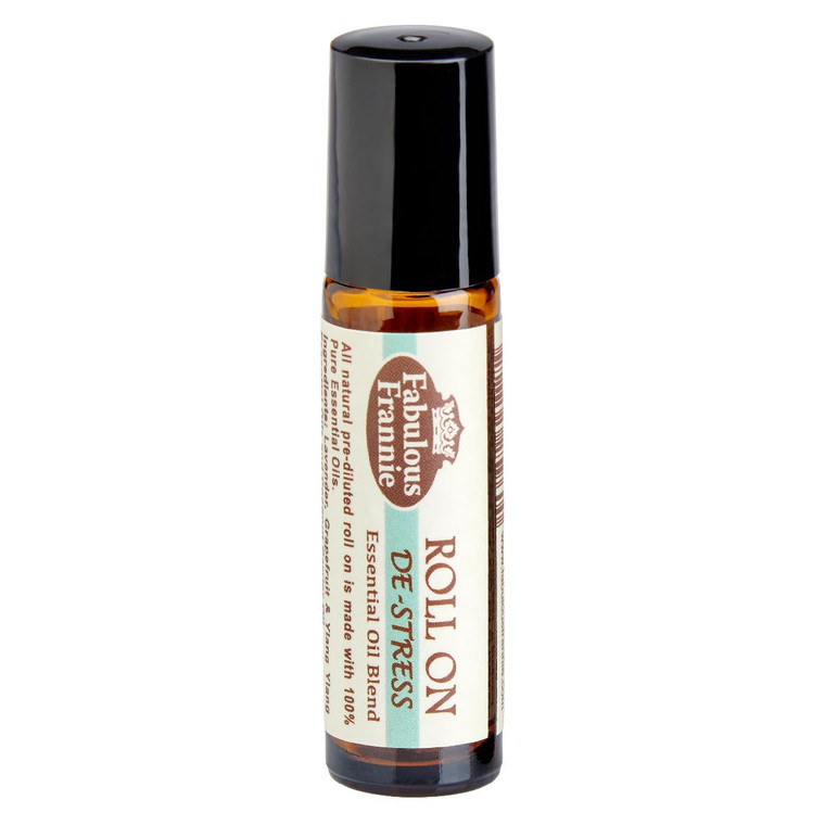 Fabulous Frannie De-Stress Essential Oil Blend Roll-On Grapefruit, Lavender, Ylang Ylang Pure Essential Oils and Coconut Oil 10ml