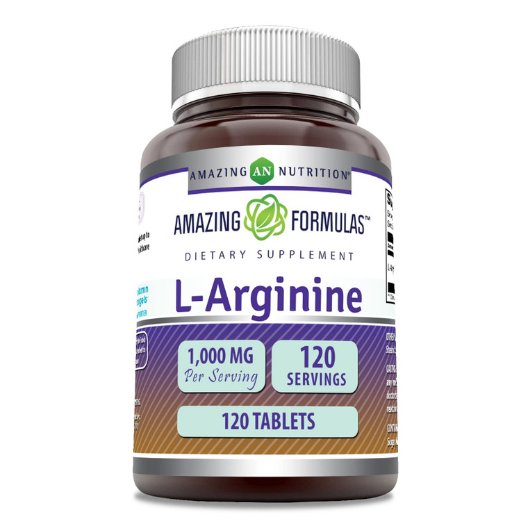 Amazing Formulas L-Arginine Supplement | 1000 Mg Per Serving | Tablets | Amino Acid Supplement for Women & Men | Non-GMO | Gluten Free | Made in USA