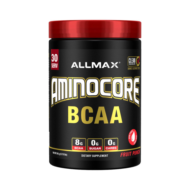 ALLMAX AMINOCORE BCAA Powder for Workout Muscle Recovery & Increased Endurance - Sugar Free, No Fillers 8.18 Grams Bcaas Amino Acids, B Vitamins for