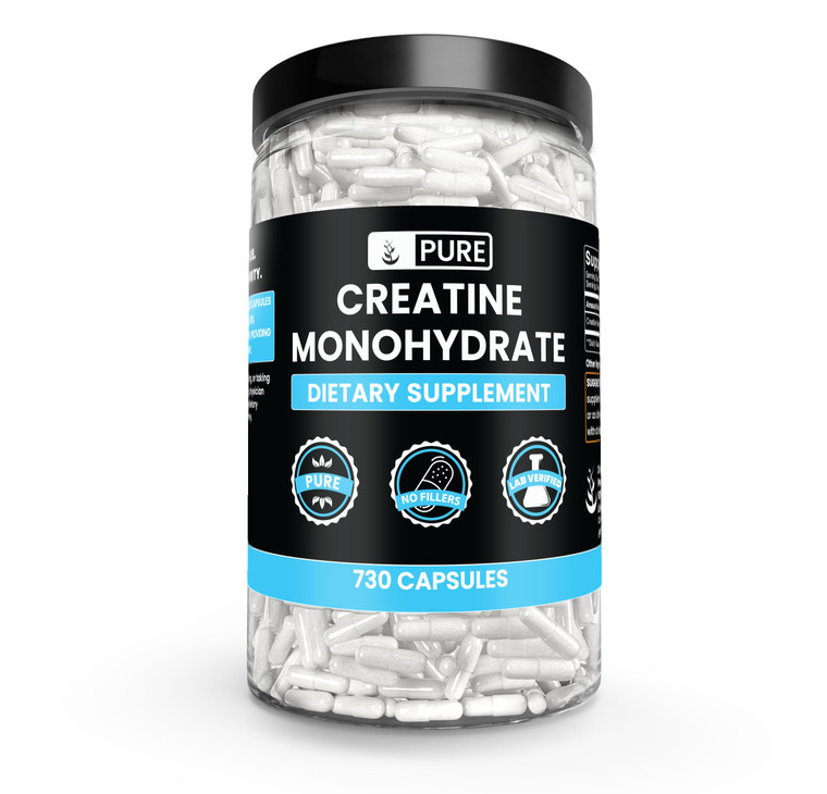Pure Original Ingredients Creatine Monohydrate (730 Capsules) No Magnesium Or Rice Fillers, Always Pure, Lab Verified