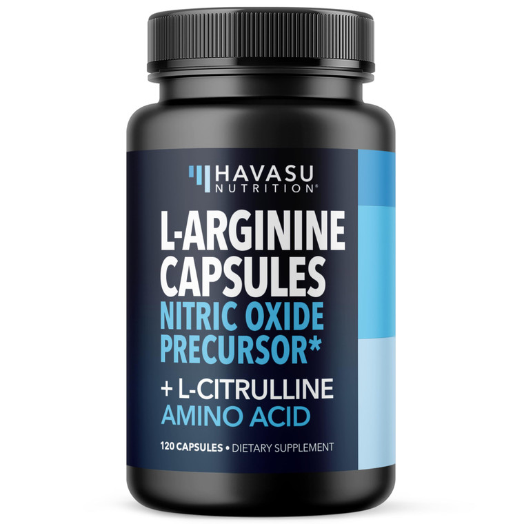 L-Arginine Capsules with L-Citrulline - Nitric Oxide Supplement - L Arginine and L Citrulline Blend - 120 Count - Vegan, Non-GMO Capsules for Perform
