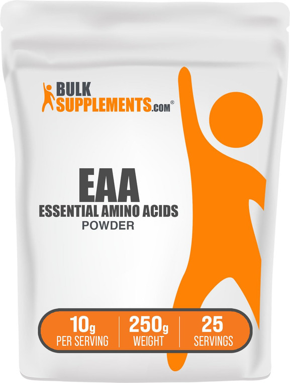 BulkSupplements.com Essential Amino Acids Powder - Essential Amino Acids Supplement, EAA Powder - Unflavored & Gluten Free, 10g per Serving, 250g (8.