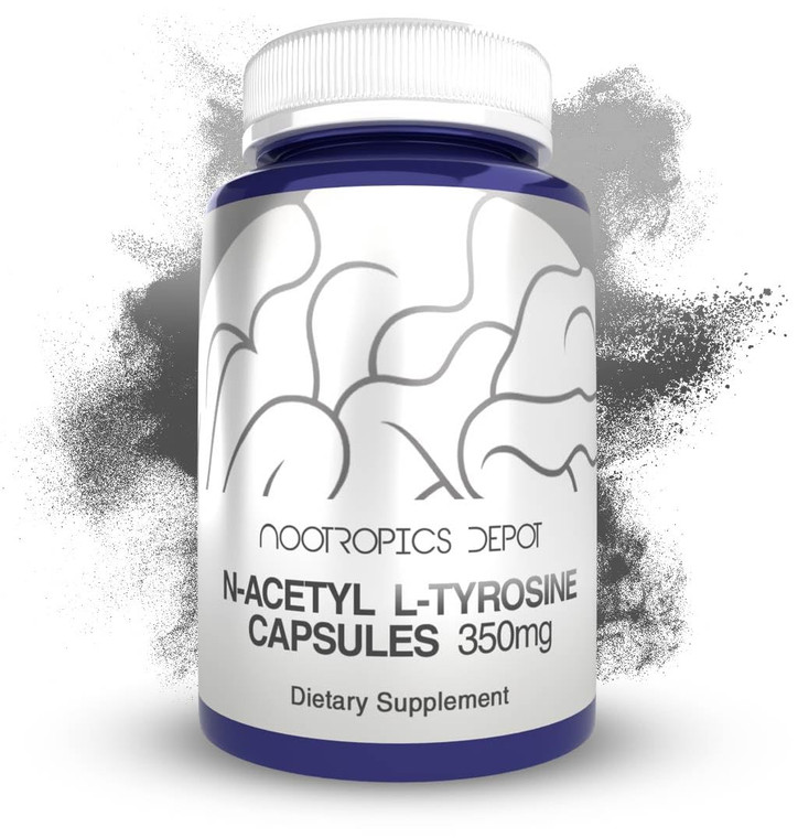 Nootropics Depot N-Acetyl L-Tyrosine Capsules | 350mg | 240 Count | NALT | Amino Acid Supplement | Natural Supplement | Supports Memory, Learning, Fo