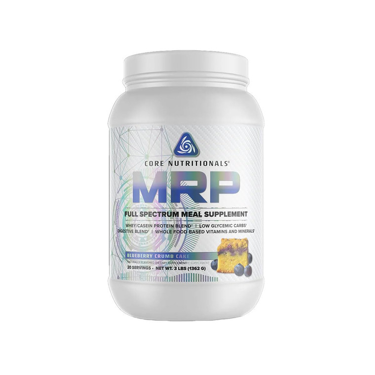 Core Nutritionals MRP Full Spectrum Meal Replacement | Whey Protein Blend + Low Glycemic Carb Blend | 27g Protein | 3 Pound (Blueberry Crumb Cake)