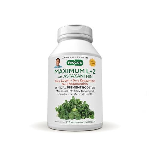 ANDREW LESSMAN Maximum L+Z with Astaxanthin 30 Softgels - 12mg Lutein, 6mg Zeaxanthin, 4mg Astaxanthin. Key Nutrients to Support Eye and Brain Health