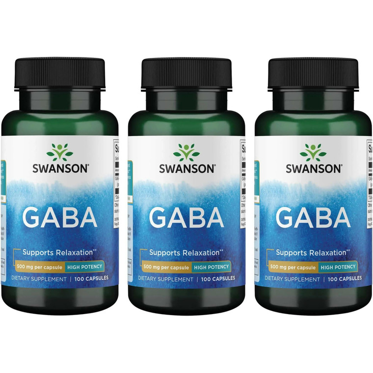Swanson GABA - Amino Acid Supplement Promoting Calm & Relaxation to Support Restful Sleep - High Potency Formula to Support Healthy Stress Levels - (