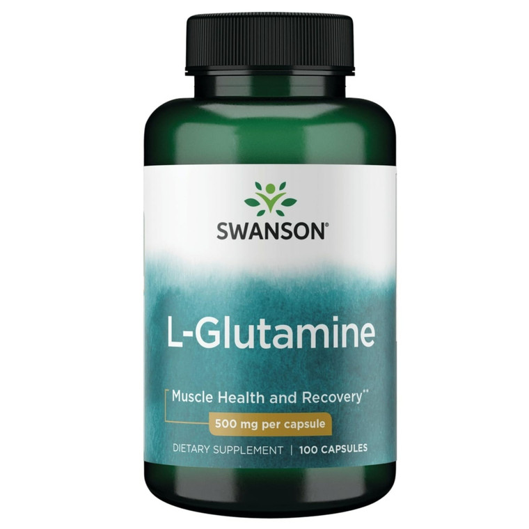Swanson Amino Acid L-Glutamine 500 Milligrams 100 Capsules