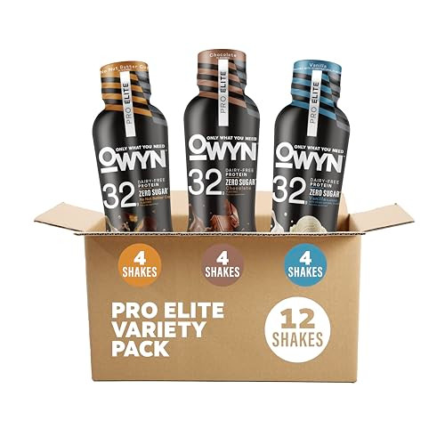 OWYN Only What You Need Pro Elite Protein Shake Variety Pack, 32g Protein, 0g Sugar, High Protein, Dairy Free, Gluten Free, Plant Based Protein Drink