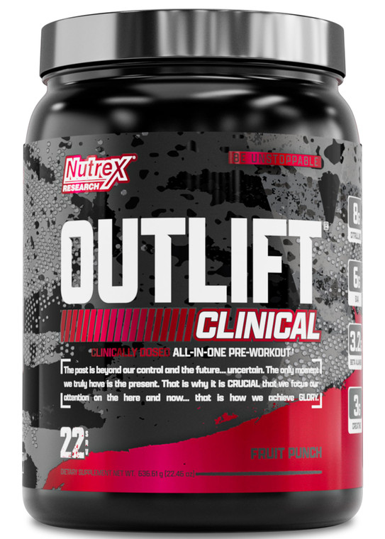 Nutrex Outlift Pre Workout Powder - Clinically Dosed Pre Workout with Creatine, Citrulline & EAAs - Amazing Tasting Fruit Punch - Transparent Energy